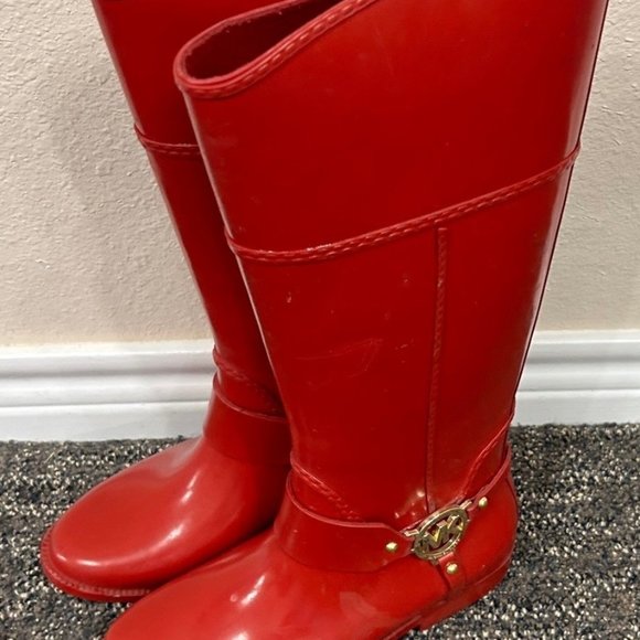 Michael Kors Red Rainboots - Picture 1 of 3